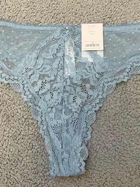 Auden Lace Thong in Light Blue